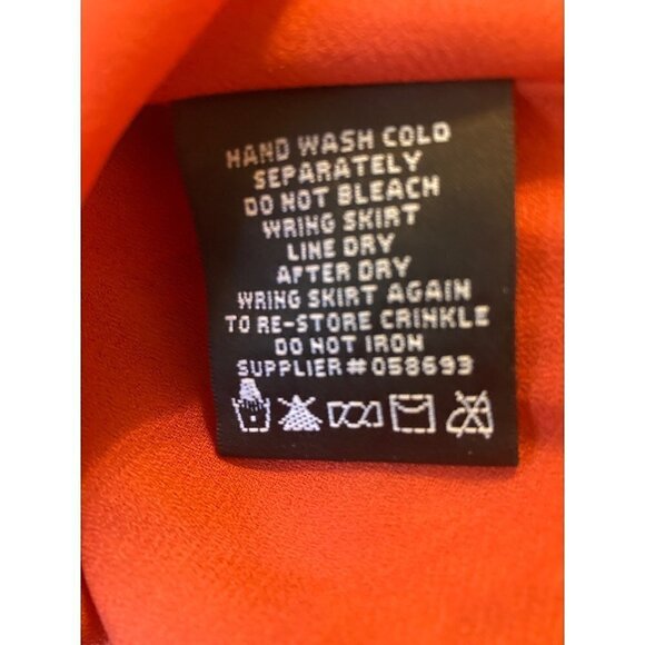 Women's W Work to Weekend Skirt Sz 10 Orange Pleated Lined Zipper Tribal VGC - Picture 4 of 4